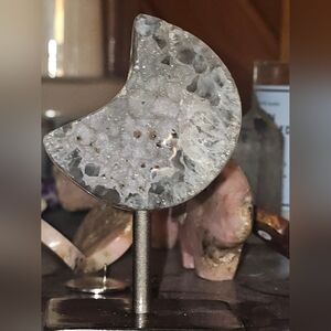 Silvery Purple Amathyst Moon Stand